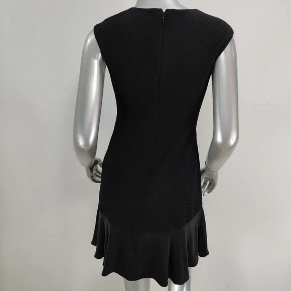 REBECCA TAYLOR Stacy Fit-&-Flare Flounce Black Dress. size 6 women’s work or fun - Picture 4 of 11